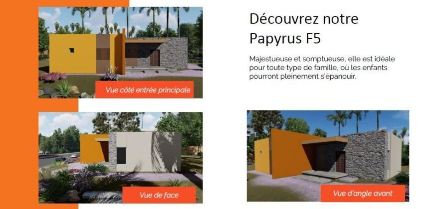 LA PAPYRUS F5: VILLA SUR 280 M² EN VENTE A KOUBA