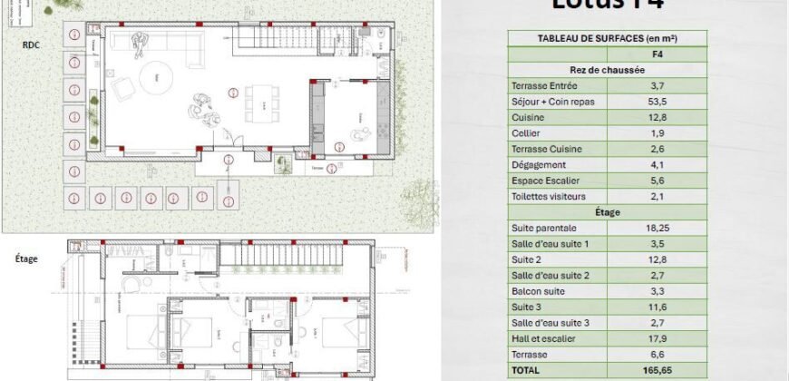 LA LOTUS : DUPLEX F4/F5 SUR 300 M² EN VENTE A KOUBA