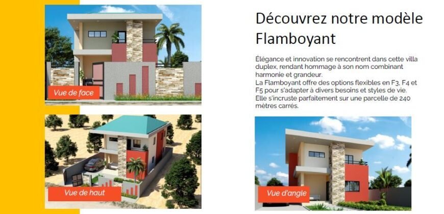 FLAMBOYANT: DUPLEX F3/F4/F5 SUR 240 M² EN VENTE A KOUBA